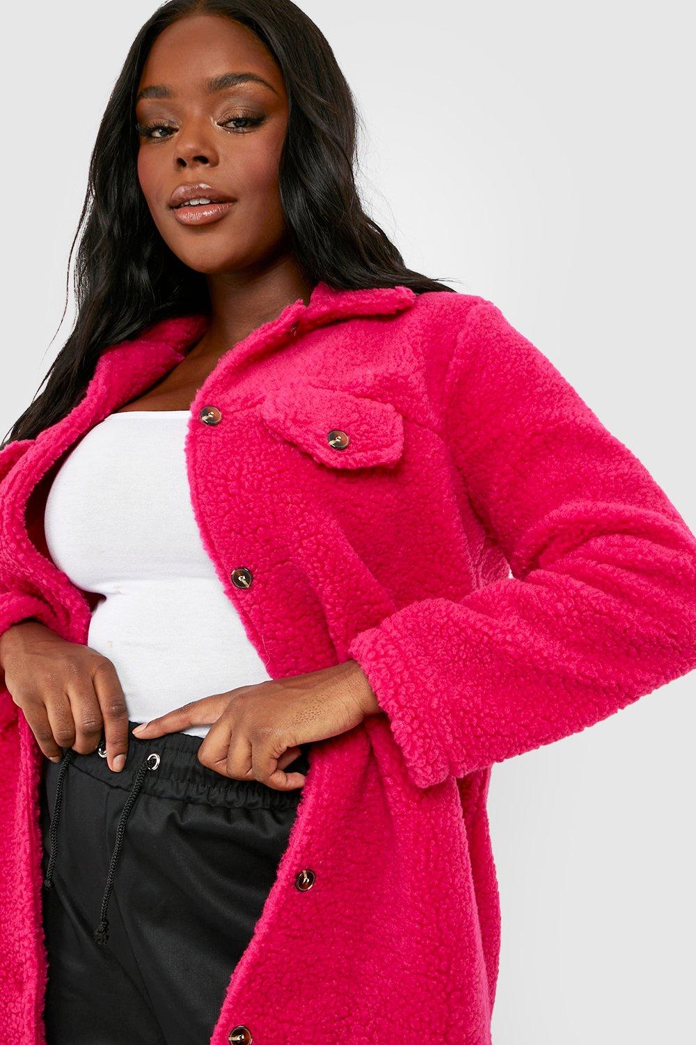 Ladies plus size store teddy coat